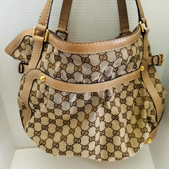 EUC Authentic Gucci Beige Monogram Canvas Tote Bag - Picture 13 of 16